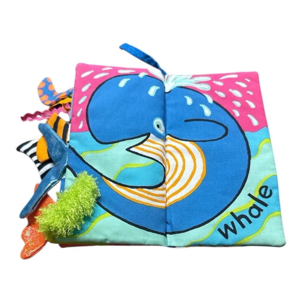 Jellycat Sea Tails Soft Baby Activity Book Padded Plush Flap With Crinkles